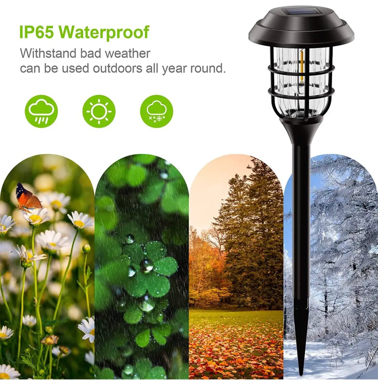 LANSGARINE Solar Pathway Lights Outdoor 8 Pack by Outdoor Solar Outlet