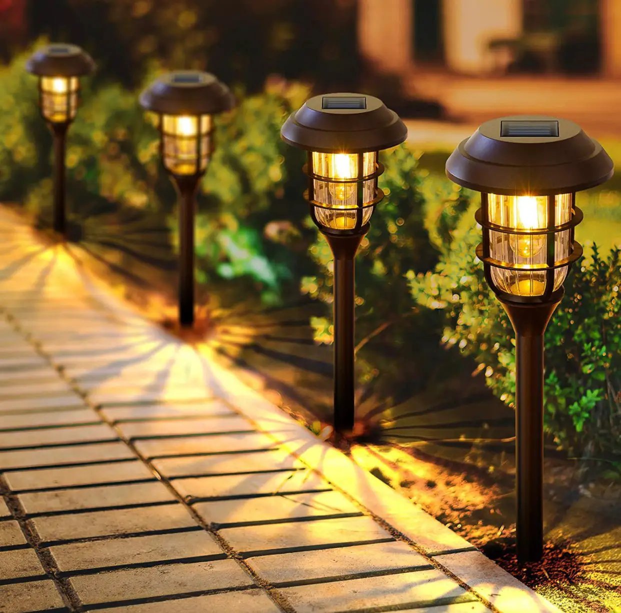 LANSGARINE Solar Pathway Lights Outdoor 8 Pack by Outdoor Solar Outlet