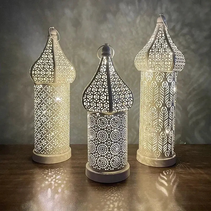 Lantern - LED Gold Wrought Iron by House Of Avana