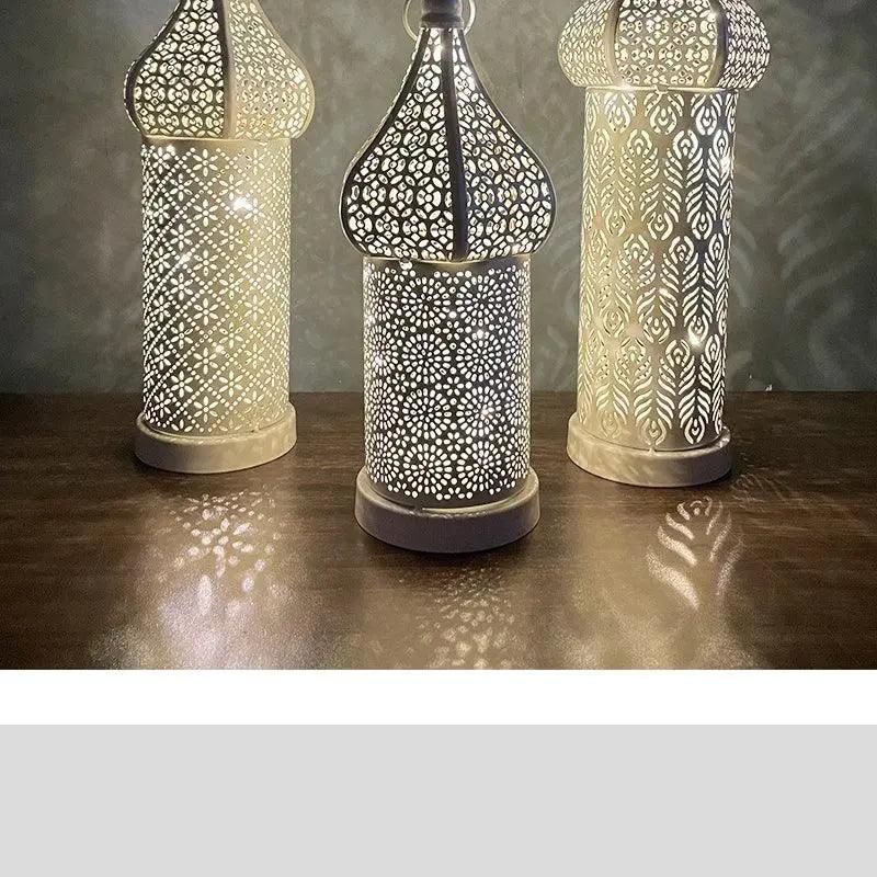 Lantern - LED Gold Wrought Iron by House Of Avana