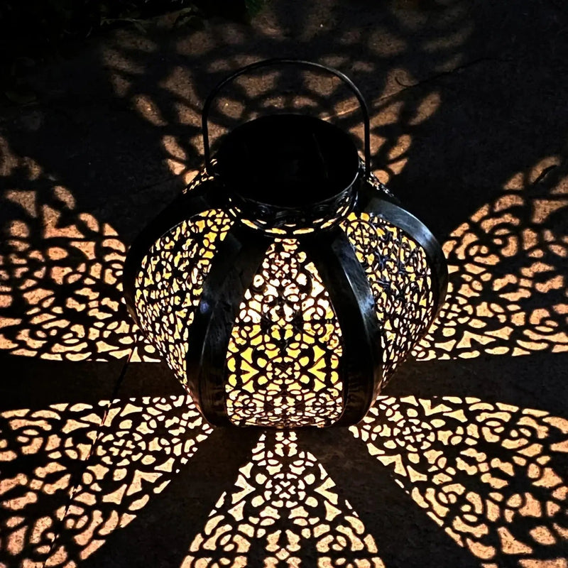 Lantern - Solar Iron Moroccan Large by House Of Avana