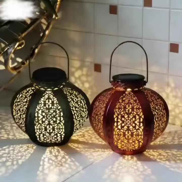 Lantern - Solar Iron Moroccan Large by House Of Avana