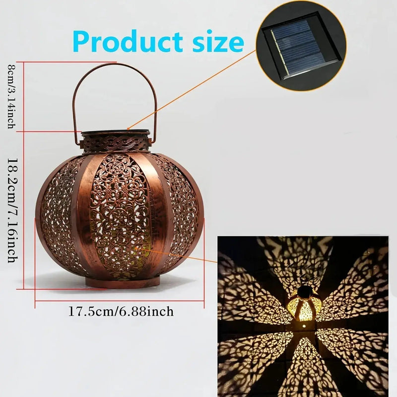 Lantern - Solar Iron Moroccan Large by House Of Avana