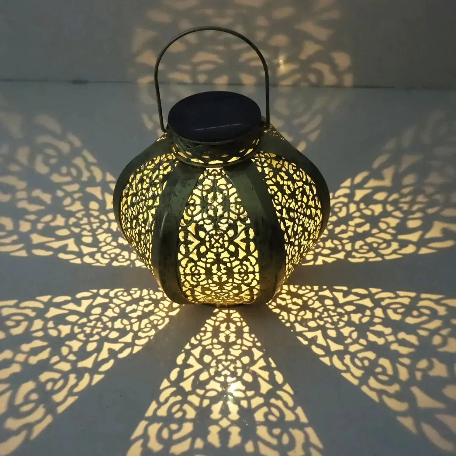 Lantern - Solar Iron Moroccan Large by House Of Avana