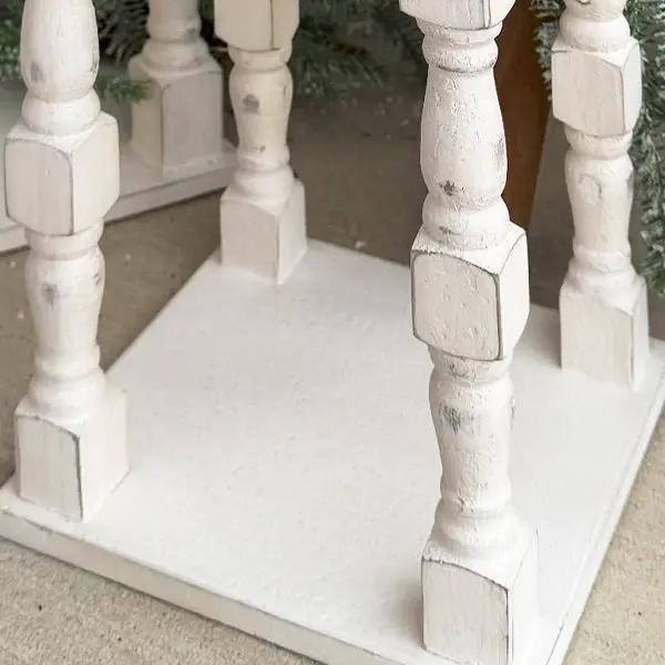 Distressed White Turned Wooden Open Lanterns, Set of Two by Decor Steals