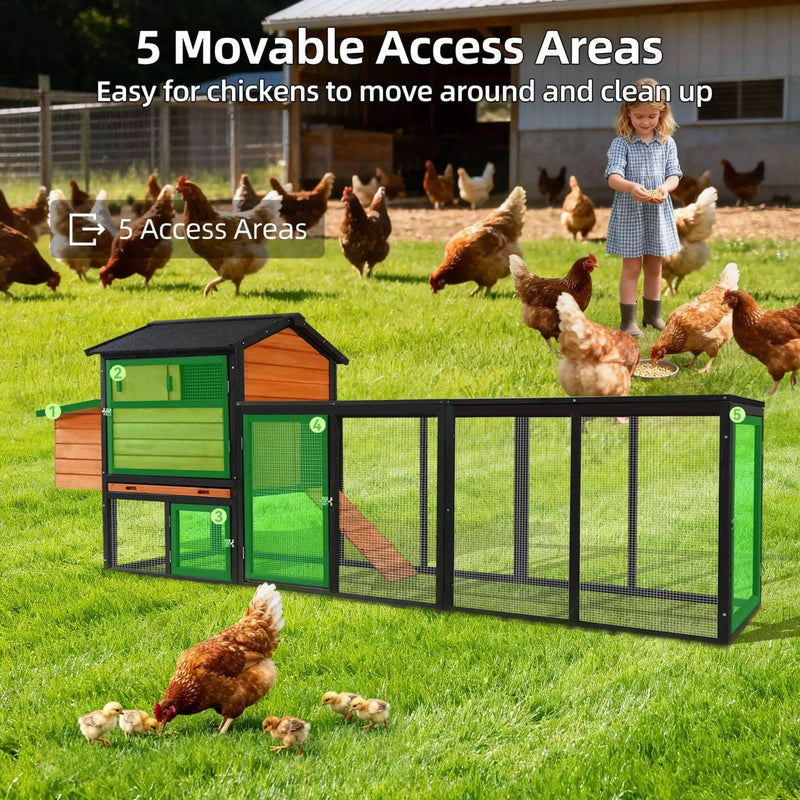 Large 114-Inch Outdoor Wooden Chicken Coop With Run And Nesting Box (SAK83516) by SAKSBY WHOLESALE