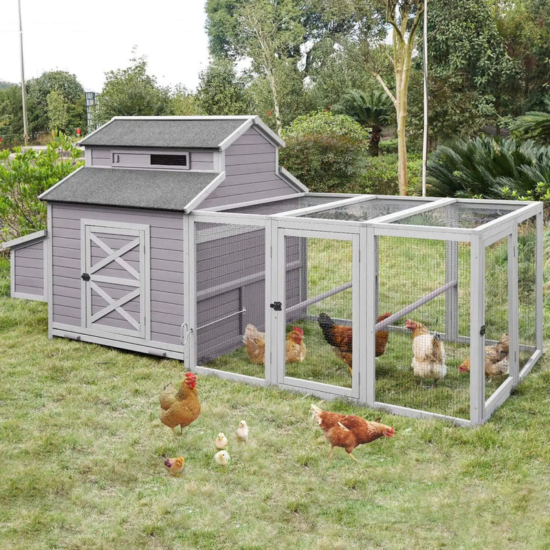 Large 115-Inch Portable Chicken Coop With Run And Nesting Boxes [8-10 Chickens] (SAK18263) by SAKSBY WHOLESALE
