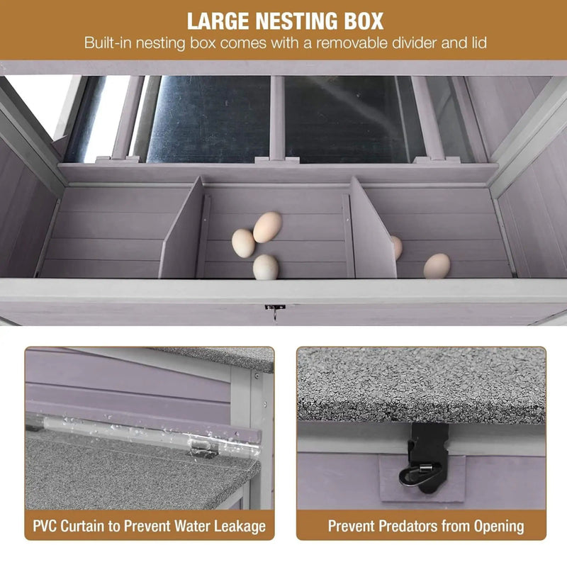 Large 115-Inch Portable Chicken Coop With Run And Nesting Boxes [8-10 Chickens] (SAK18263) by SAKSBY WHOLESALE