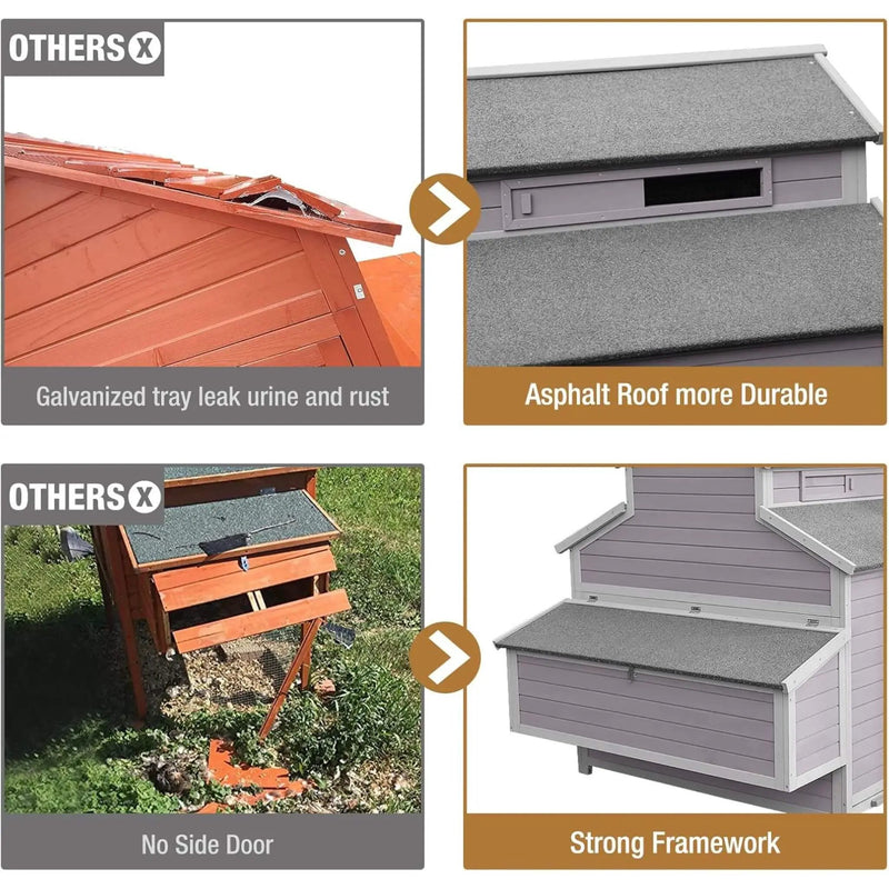 Large 115-Inch Portable Chicken Coop With Run And Nesting Boxes [8-10 Chickens] (SAK18263) by SAKSBY WHOLESALE