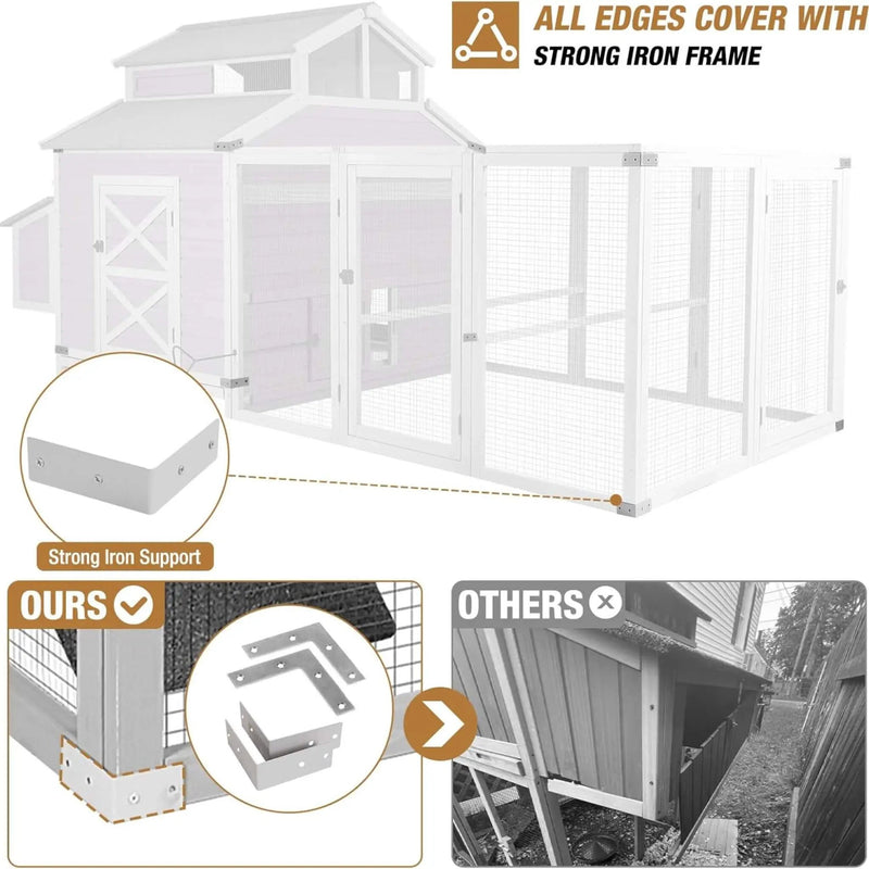 Large 115-Inch Portable Chicken Coop With Run And Nesting Boxes [8-10 Chickens] (SAK18263) by SAKSBY WHOLESALE
