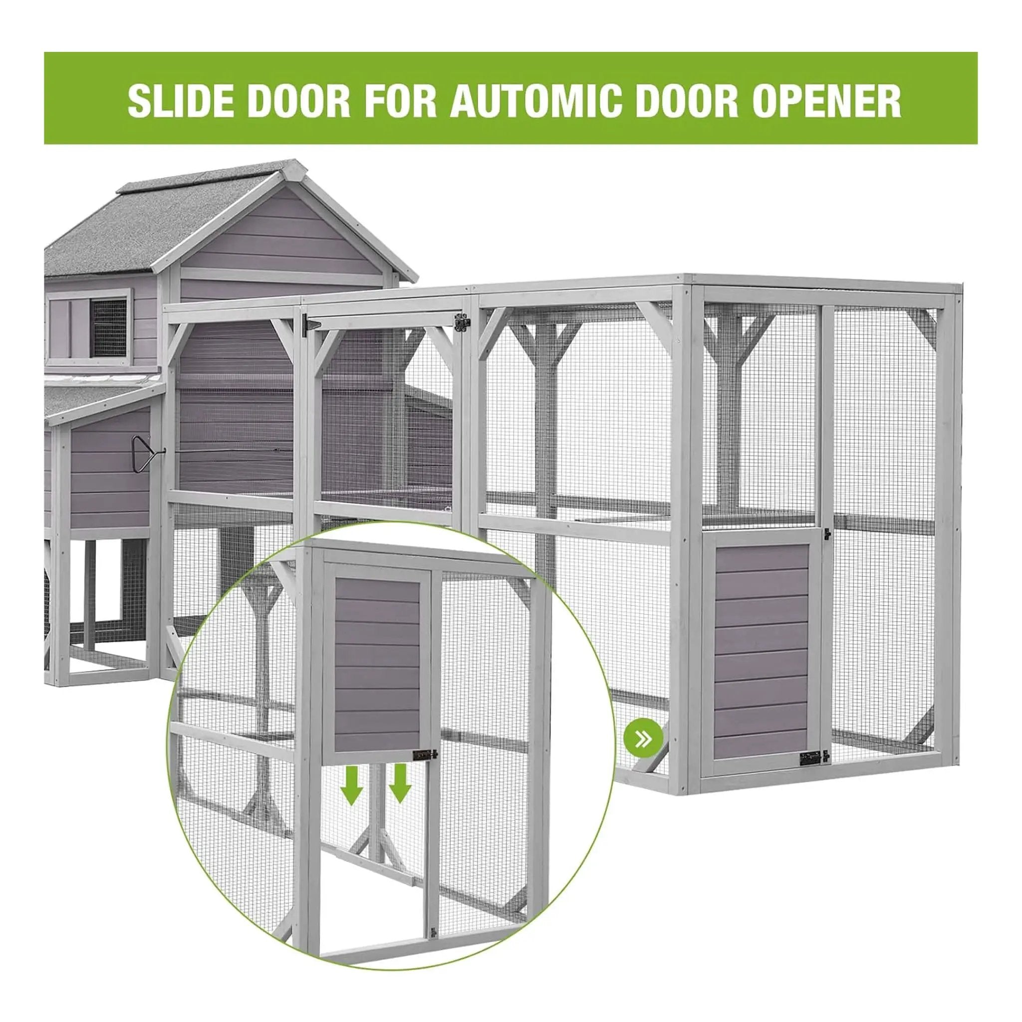 Large 137-Inch Wooden Chicken Coop With Run And 6 Nesting Boxes [10-15 Chickens] (SAK96430) by SAKSBY WHOLESALE