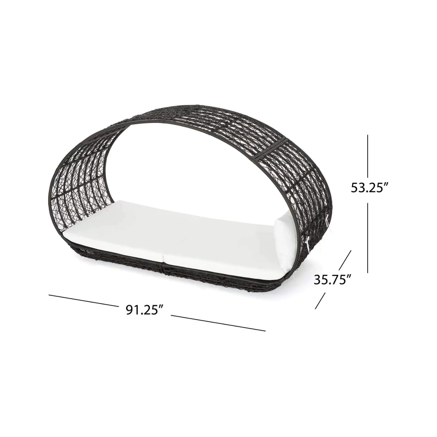 Alora Large 2-Person Abigal Outdoor Wicker Daybed With Aluminum Frame And Cushions (SAK23942) by SAKSBY WHOLESALE