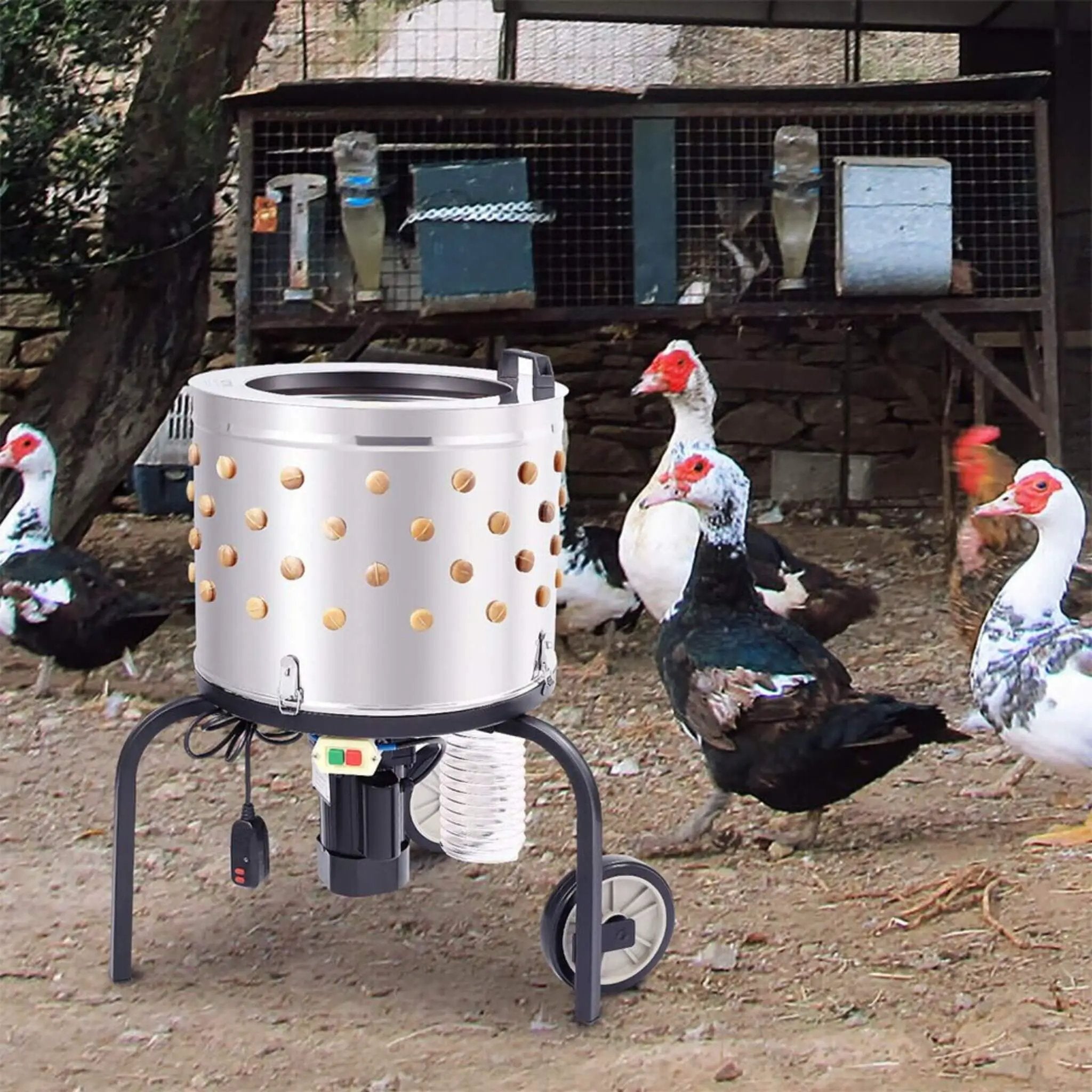 Large 20-Inch Heavy-Duty Chicken Defeathering Plucker Machine (SAK35879) by SAKSBY WHOLESALE