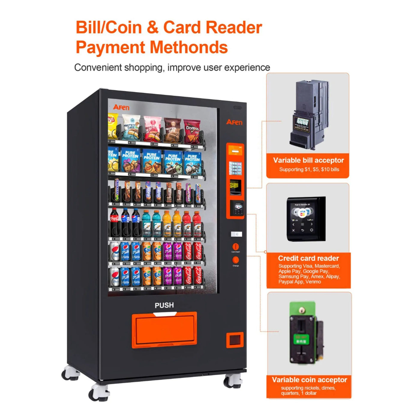 Large 60-Slot Commercial Snack And Drink Refrigerated Combo Vending Machine (SAK58735) by SAKSBY WHOLESALE