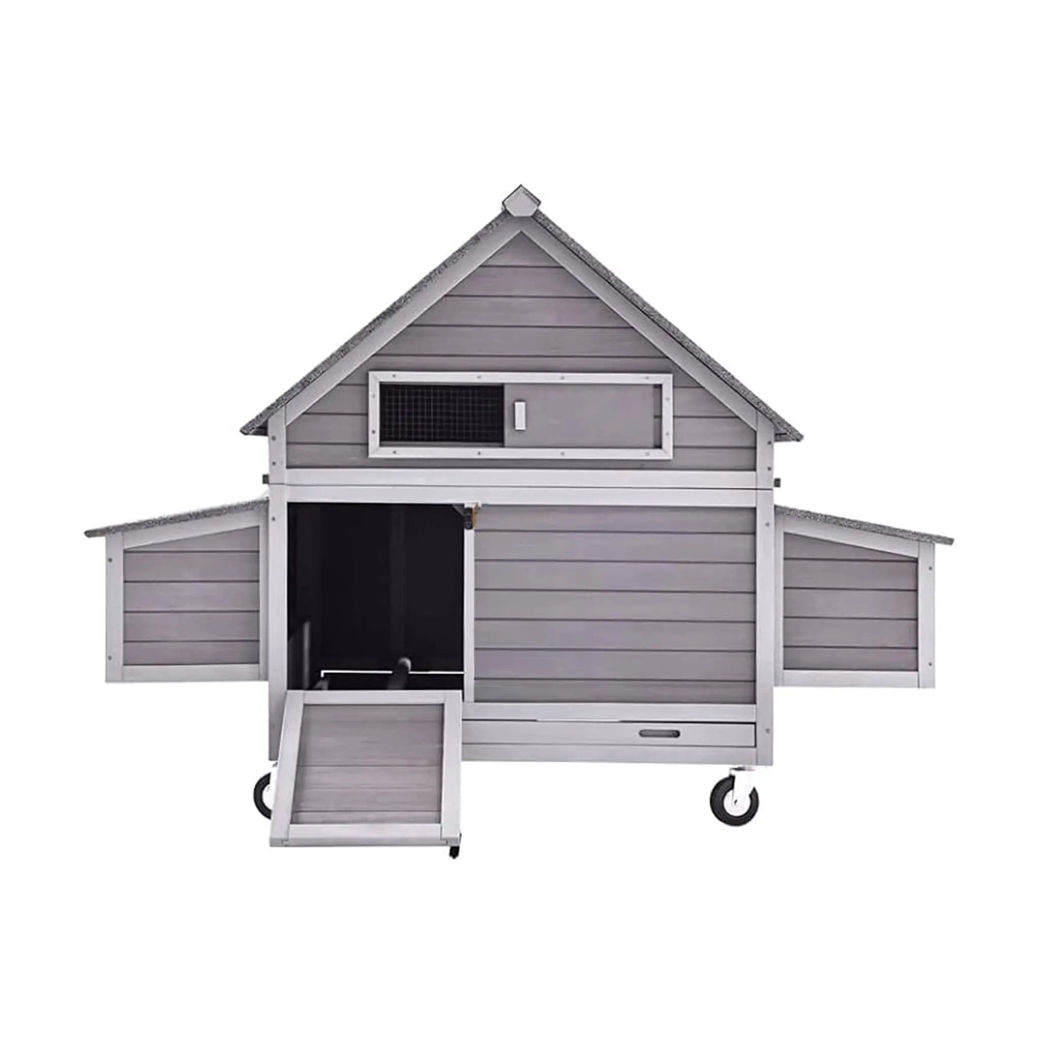 Large 63-Inch Movable Wooden Hen House With Wheels And Nesting Box (SAK50791) by SAKSBY WHOLESALE
