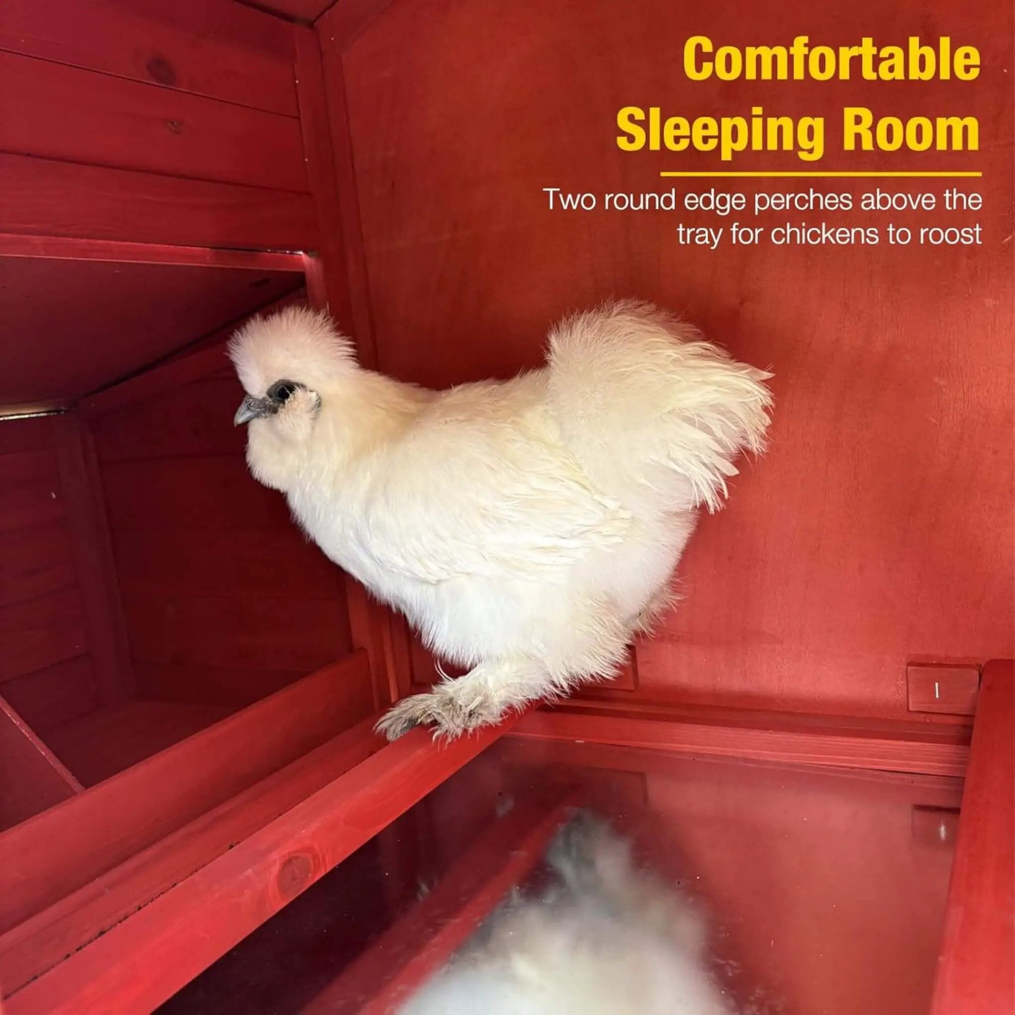 Large 73-Inch Portable Chicken Coop With Wheels And Nesting Box (SAK27495) by SAKSBY WHOLESALE