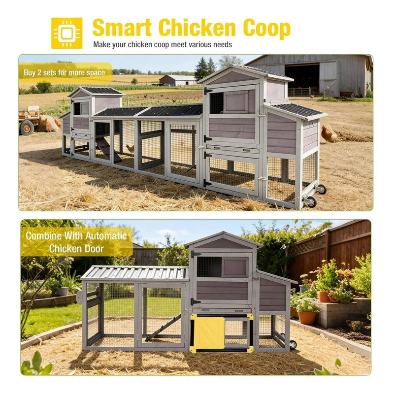 Large 83-Inch Mobile Chicken Coop With Wheels And Nesting Box [4-6 Chickens] (SAK81360) by SAKSBY WHOLESALE