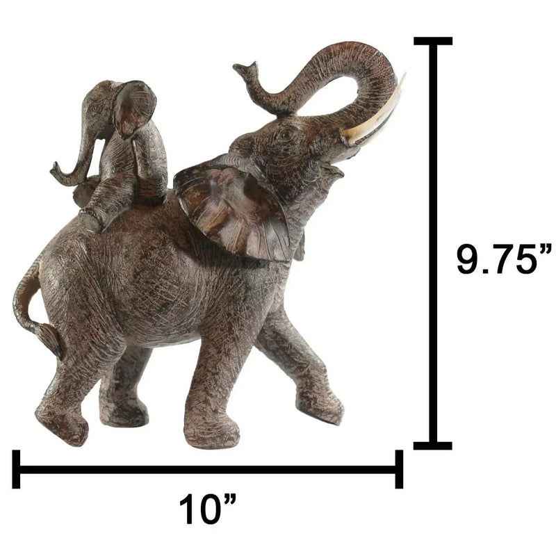 Large African Elephant and Calf Statue Decorative Home and Garden Decor by House Of Avana