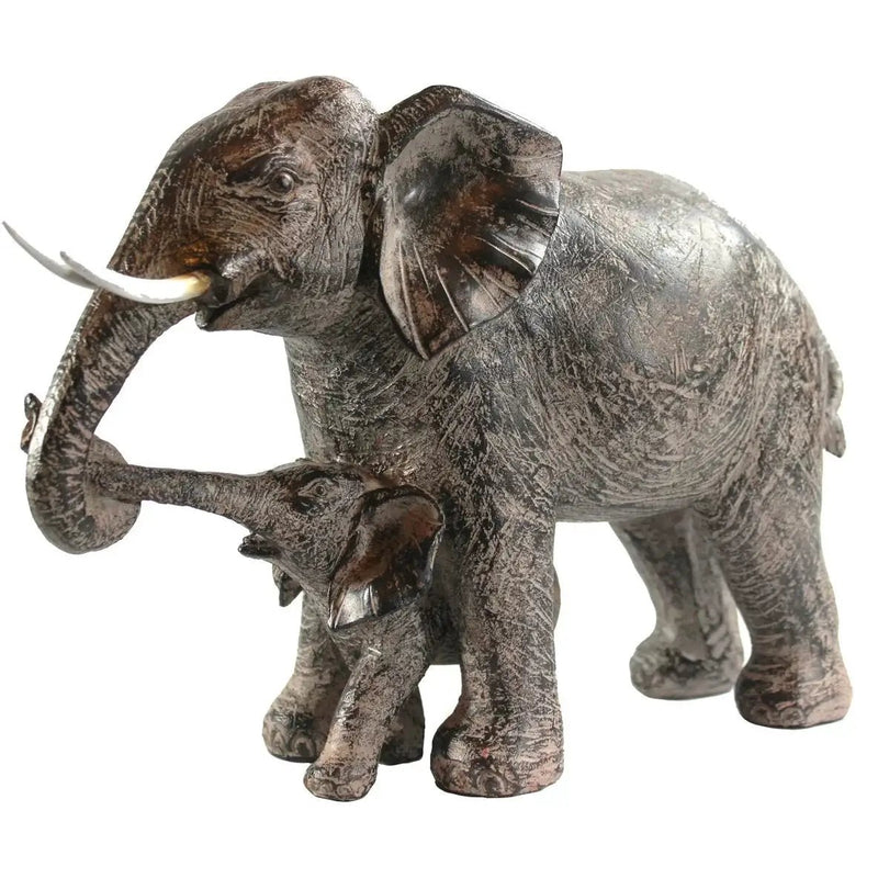 Large African Elephant and Calf Statue Decorative Home and Garden Decor by House Of Avana