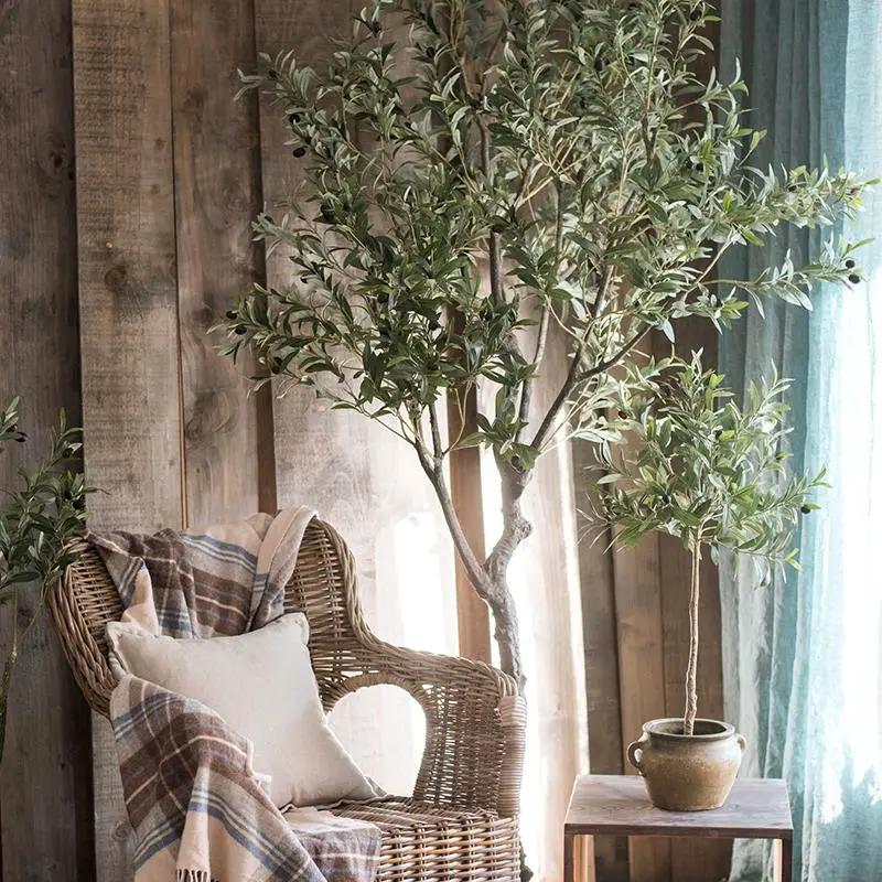 Large Artificial Olive Tree 94" Tall In Pot by RusticReach