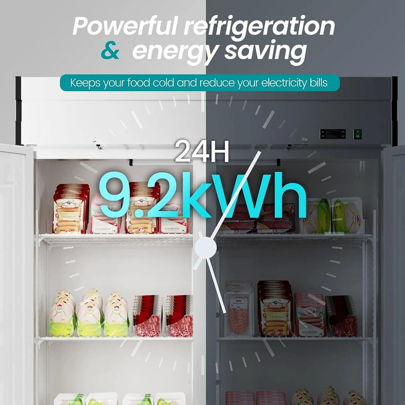Large Commercial 49 Cu.Ft 2-Door Stainless Steel Reach-In Refrigerator With OmniSmart Temperature Control (SAK54160) by SAKSBY WHOLESALE