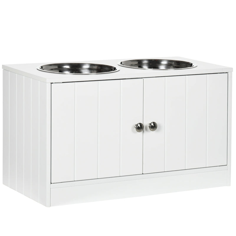 Large Elevated Dog Bowls with Storage Cabinet - Stainless Steel Feeder, photo 2 of 7