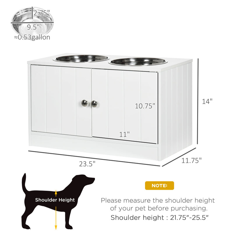 Large Elevated Dog Bowls with Storage Cabinet - Stainless Steel Feeder, photo 3 of 7
