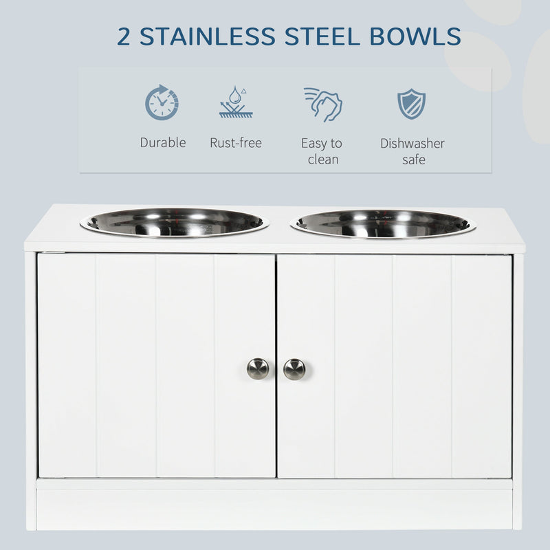 Large Elevated Dog Bowls with Storage Cabinet - Stainless Steel Feeder, photo 4 of 7