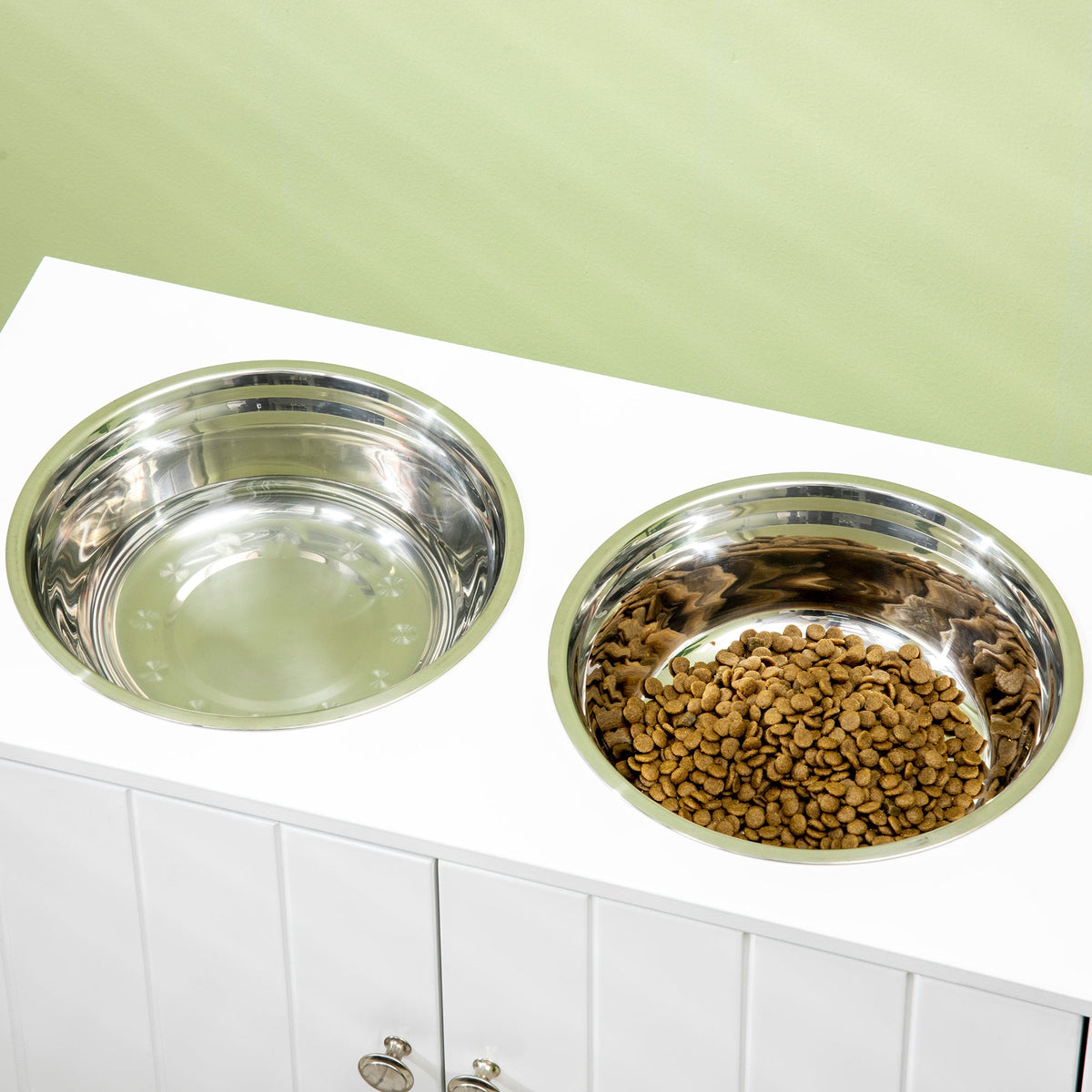 Large Elevated Dog Bowls with Storage Cabinet - Stainless Steel Feeder, photo 7 of 7