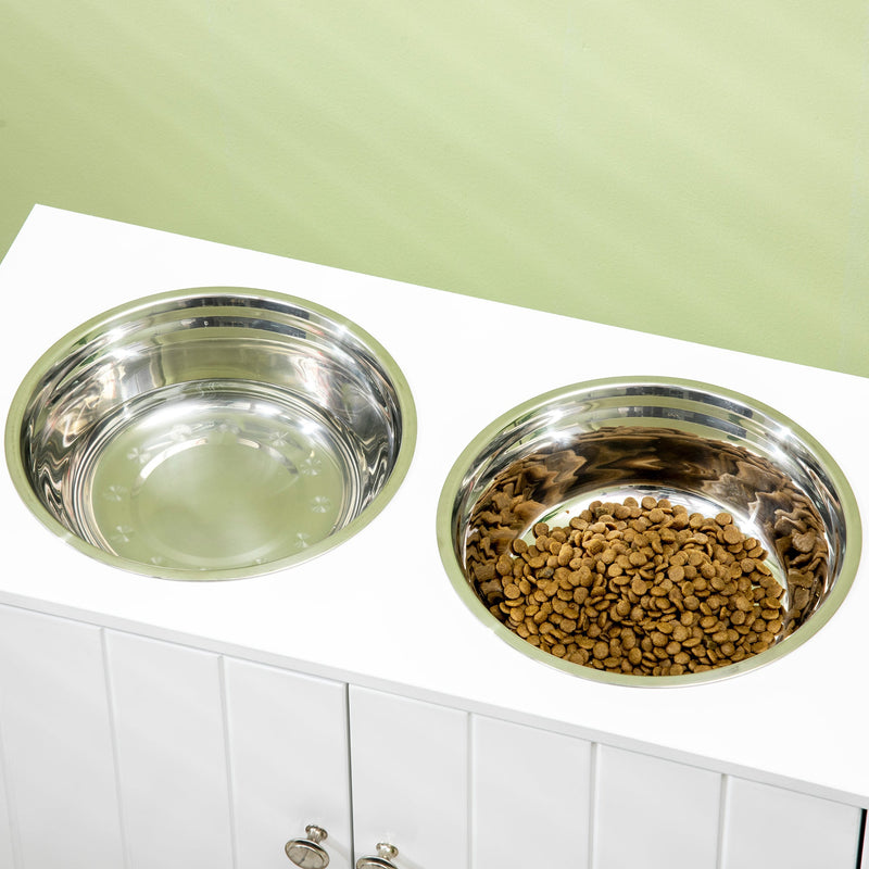 Large Elevated Dog Bowls with Storage Cabinet - Stainless Steel Feeder, photo 7 of 7