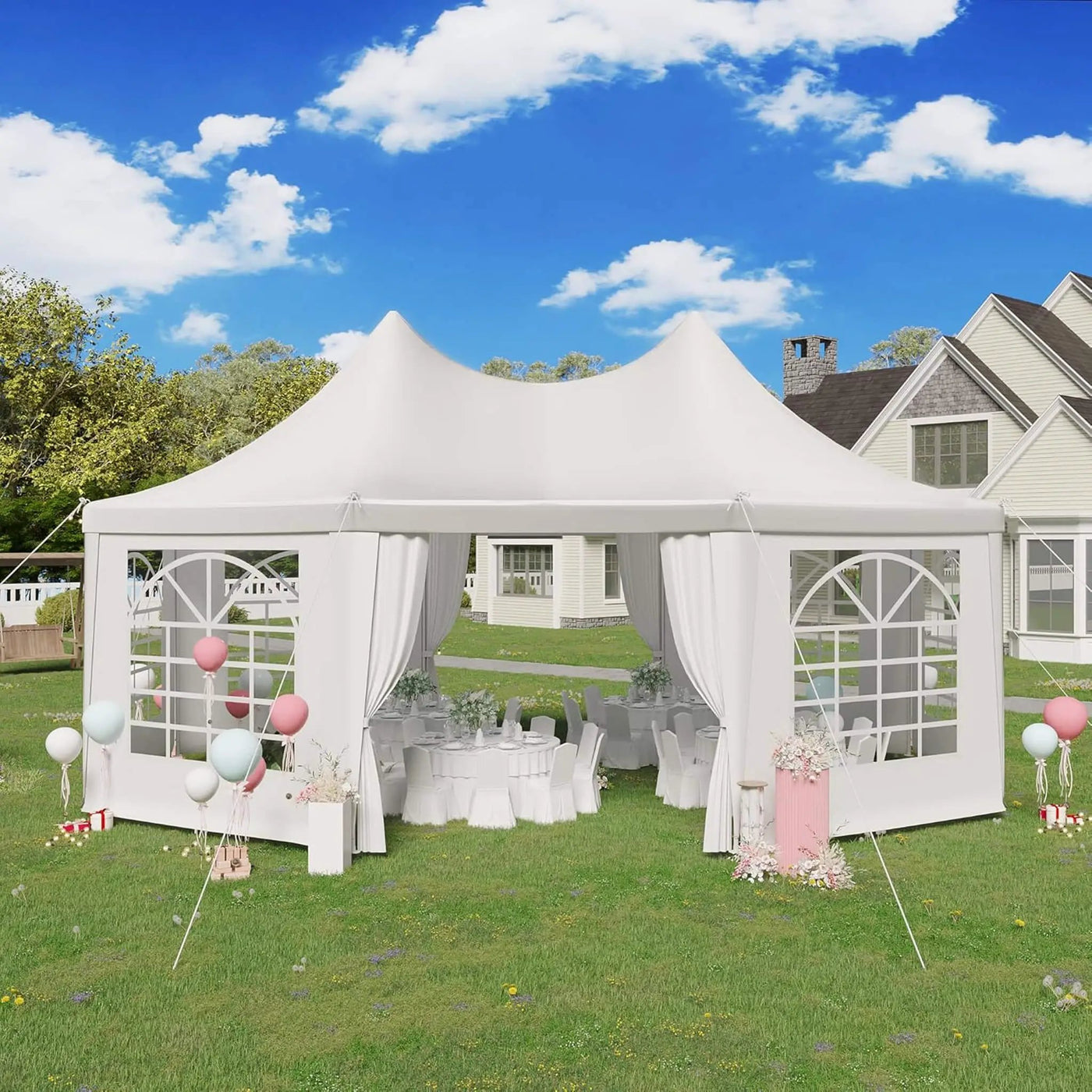 Large Heavy-Duty Customizable Party Tent With Sidewalls And Windows (SAK72615) by SAKSBY WHOLESALE