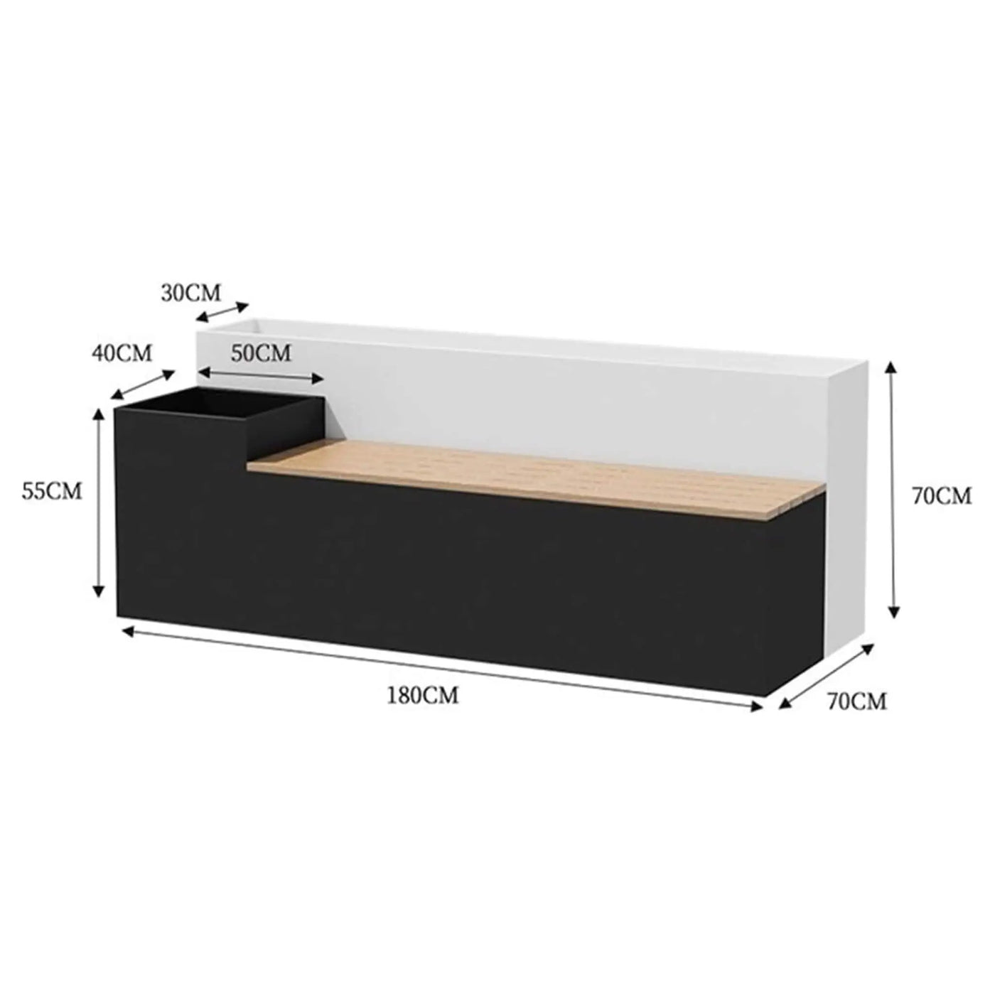 Large Outdoor All-Weather Commercial Flower Box Potting Bench [Made To Order] (SAK70249) by SAKSBY WHOLESALE