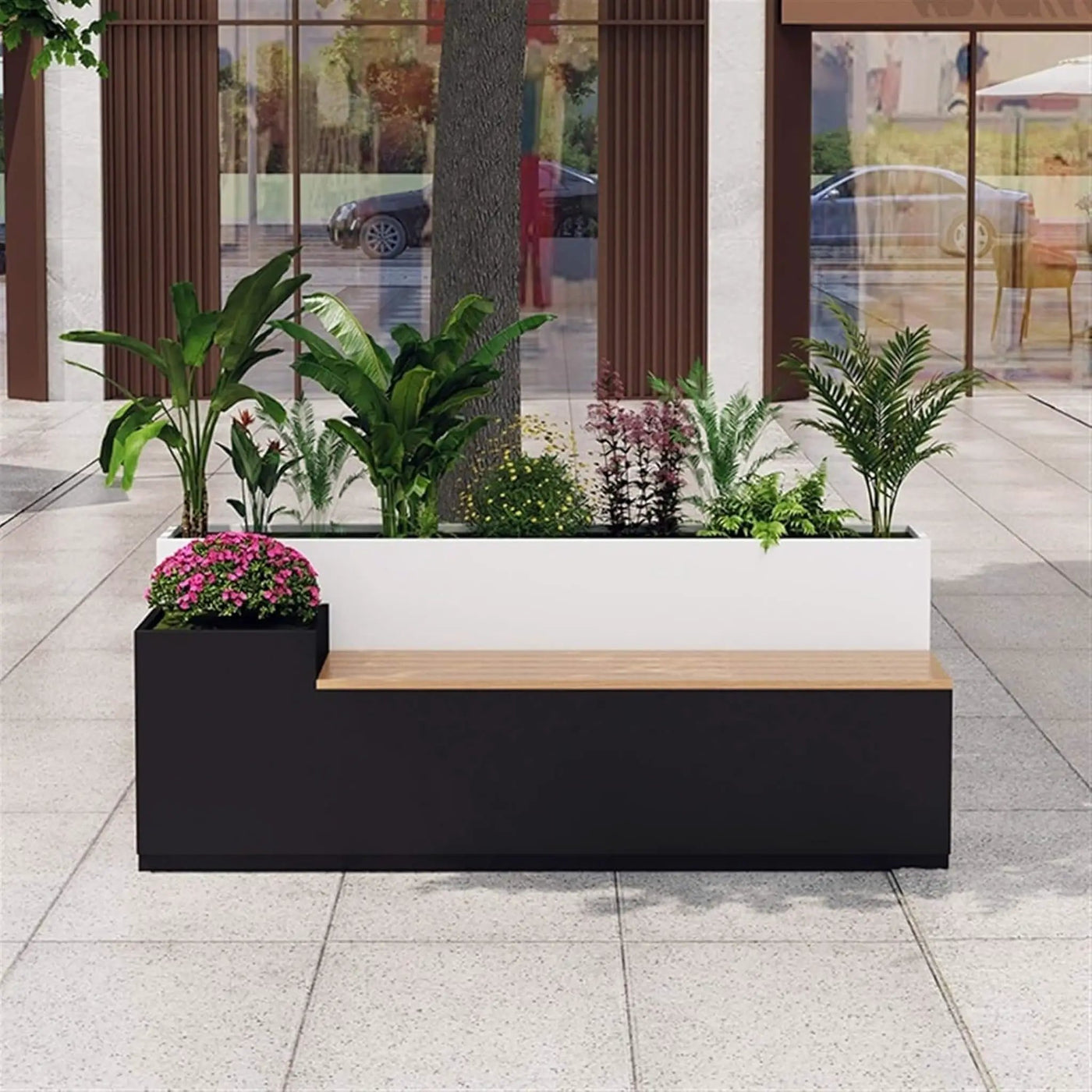 Large Outdoor All-Weather Commercial Flower Box Potting Bench [Made To Order] (SAK70249) by SAKSBY WHOLESALE