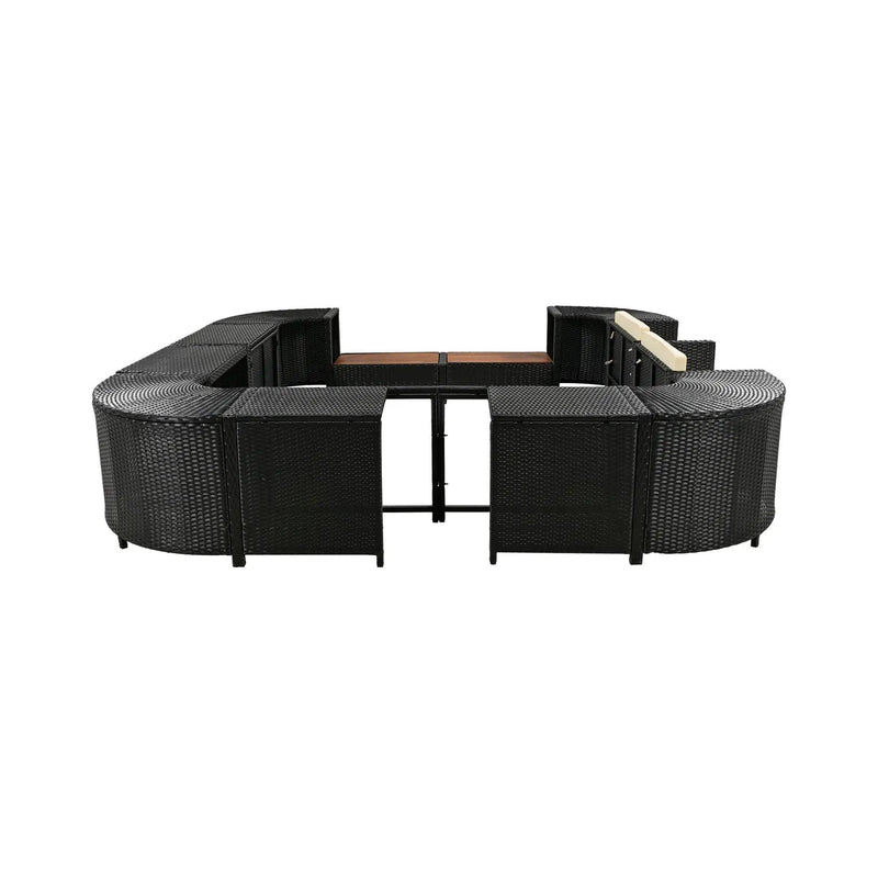Alora Large Outdoor Quadrilateral Spa Surround Rattan Sectional Sofa Set With Storage Compartments (SAK80217) by SAKSBY WHOLESALE