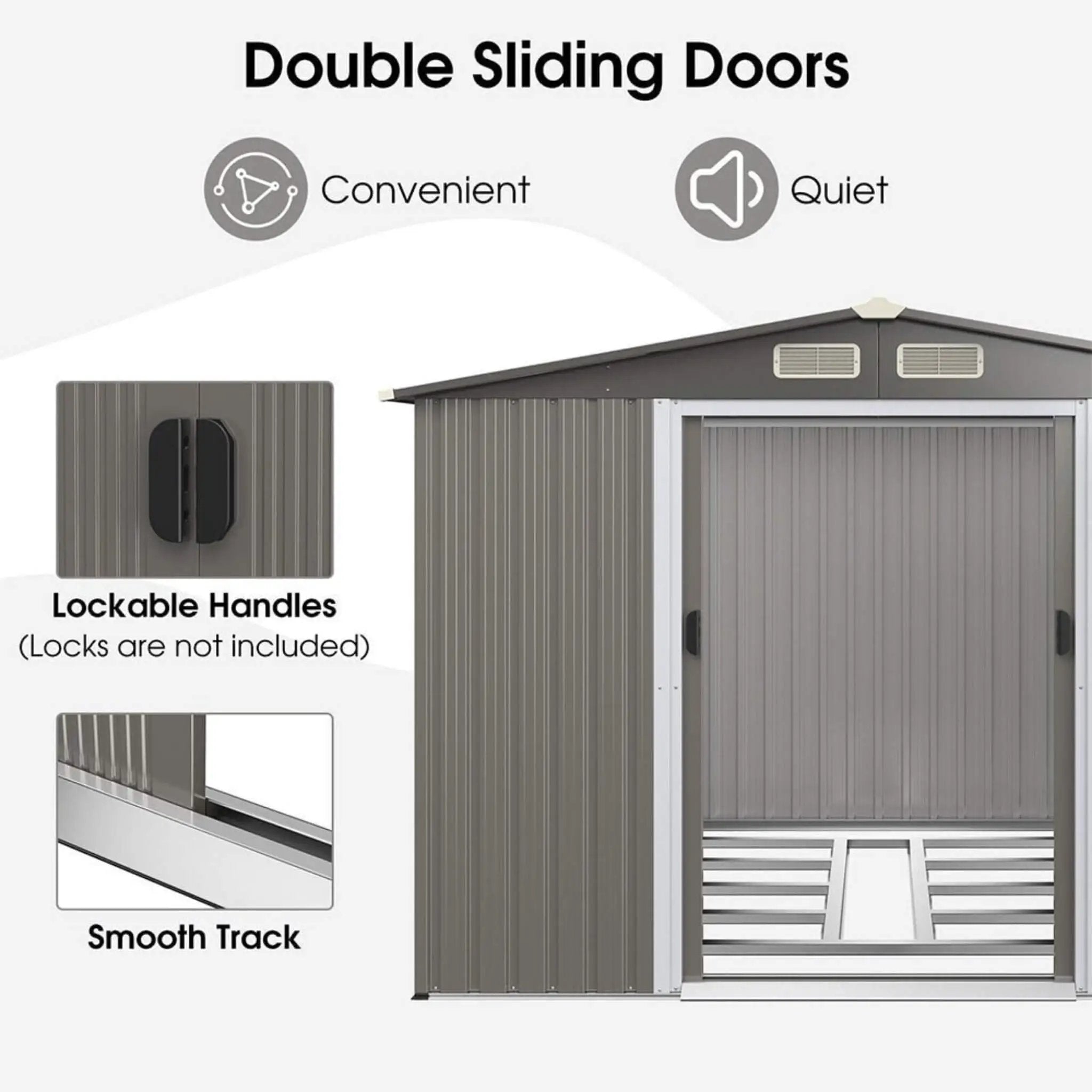 [08X06FT] Alora Premium Outdoor Steel Tool Storage Garden Backyard Shed (SAK74185) by SAKSBY WHOLESALE