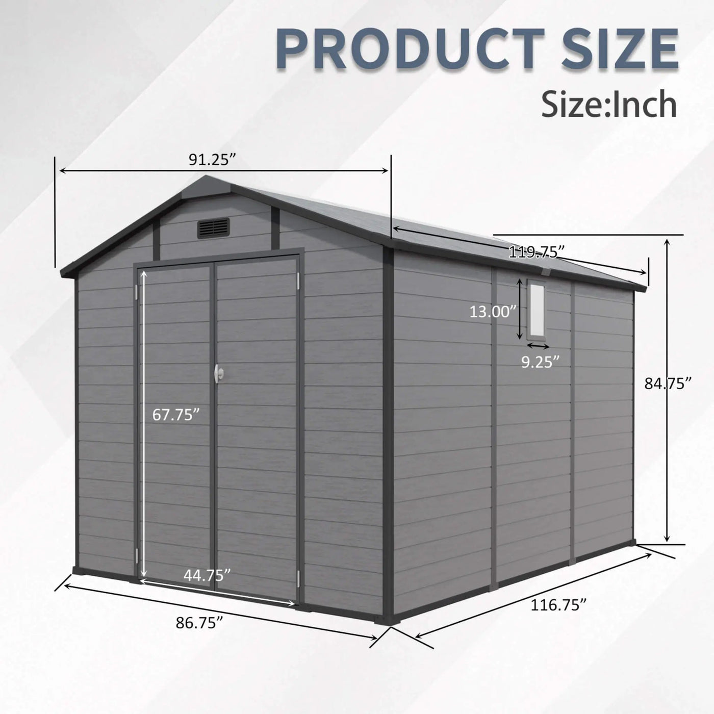 Alora Large Plastic Lockable Resin Outdoor Storage Shed With Window And Floor (SAK25870) by SAKSBY WHOLESALE
