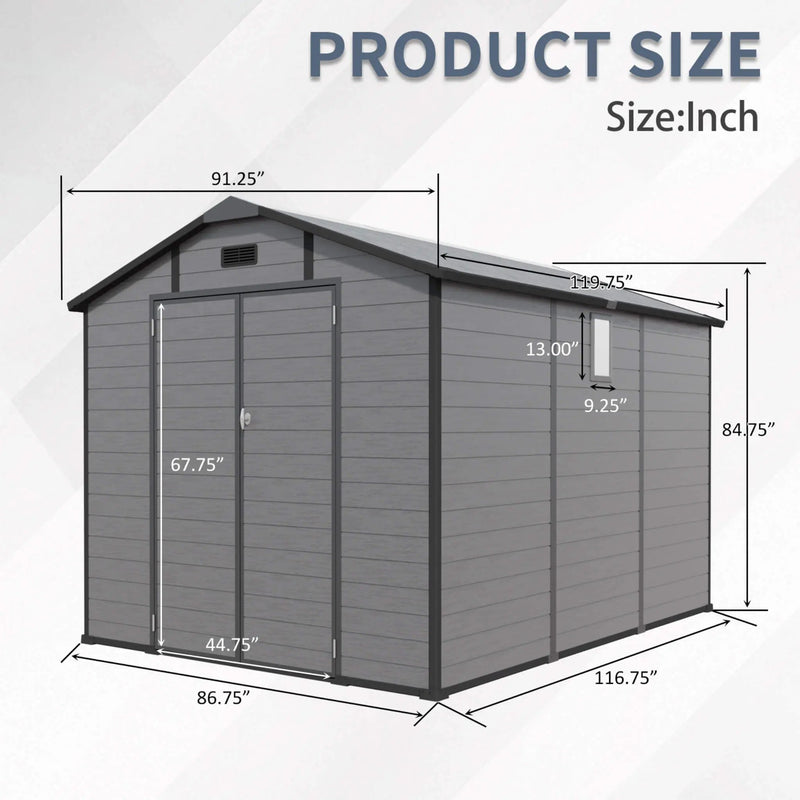 Alora Large Plastic Lockable Resin Outdoor Storage Shed With Window And Floor (SAK25870) by SAKSBY WHOLESALE