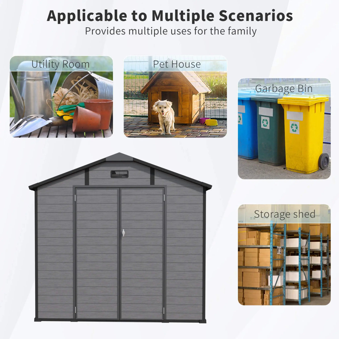 Alora Large Plastic Lockable Resin Outdoor Storage Shed With Window And Floor (SAK25870) by SAKSBY WHOLESALE