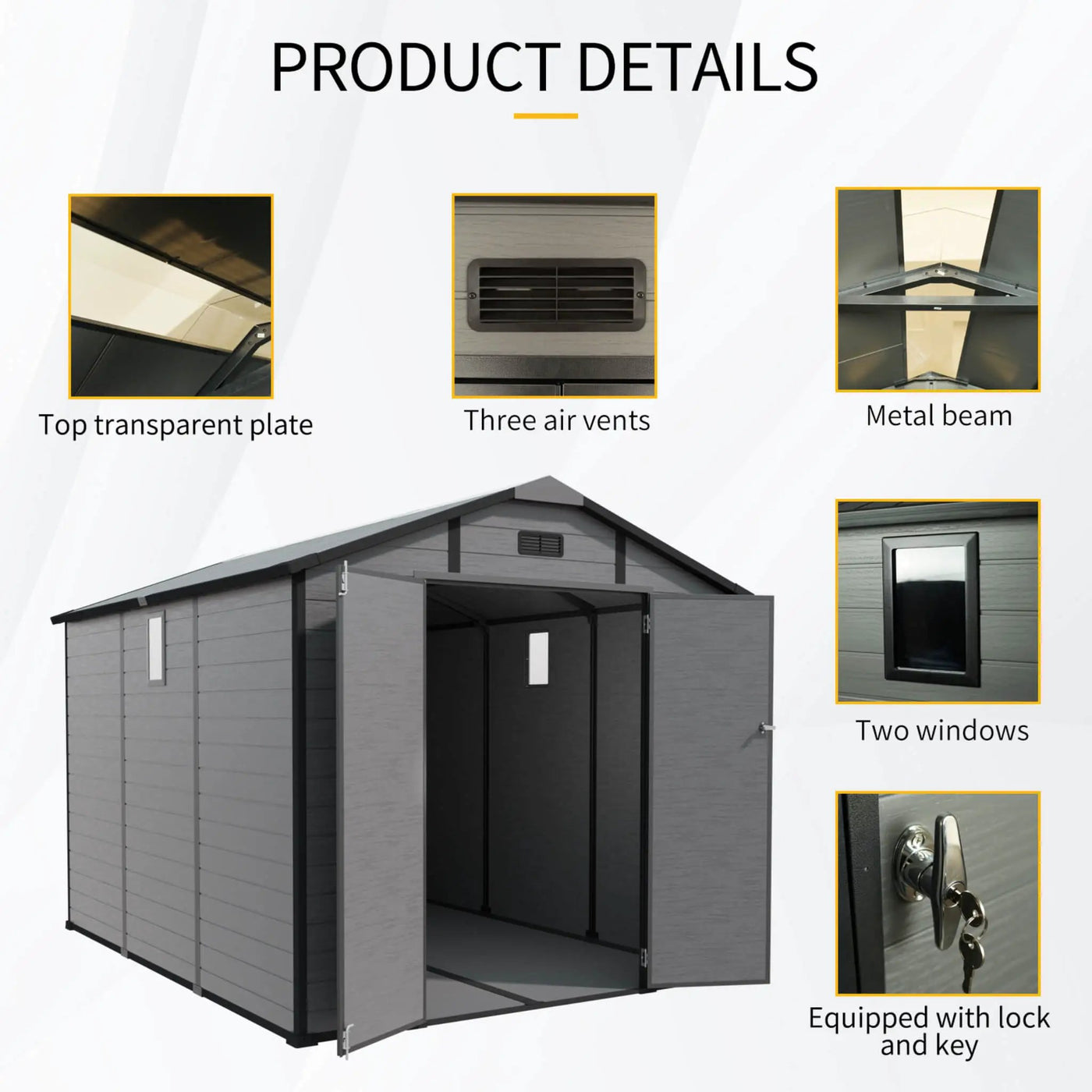 Alora Large Plastic Lockable Resin Outdoor Storage Shed With Window And Floor (SAK25870) by SAKSBY WHOLESALE