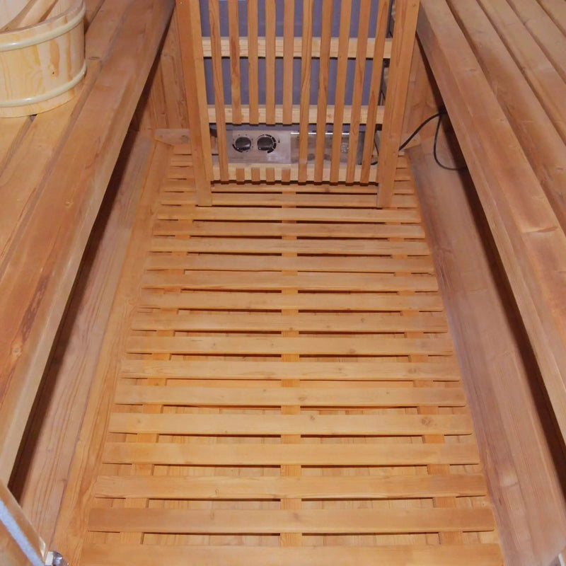 Thermora Ignite Large Premium American White Oak Outdoor Wooden Barrel Sauna With 4.5KW Sauna Heater (SAK45968) by SAKSBY WHOLESALE