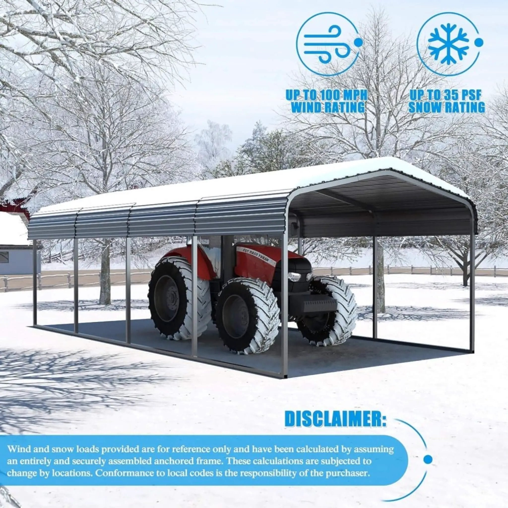 [12X20FT] Alora Premium Modern Heavy-Duty Outdoor Alloy Steel Carport Canopy (SAK91486) by SAKSBY WHOLESALE