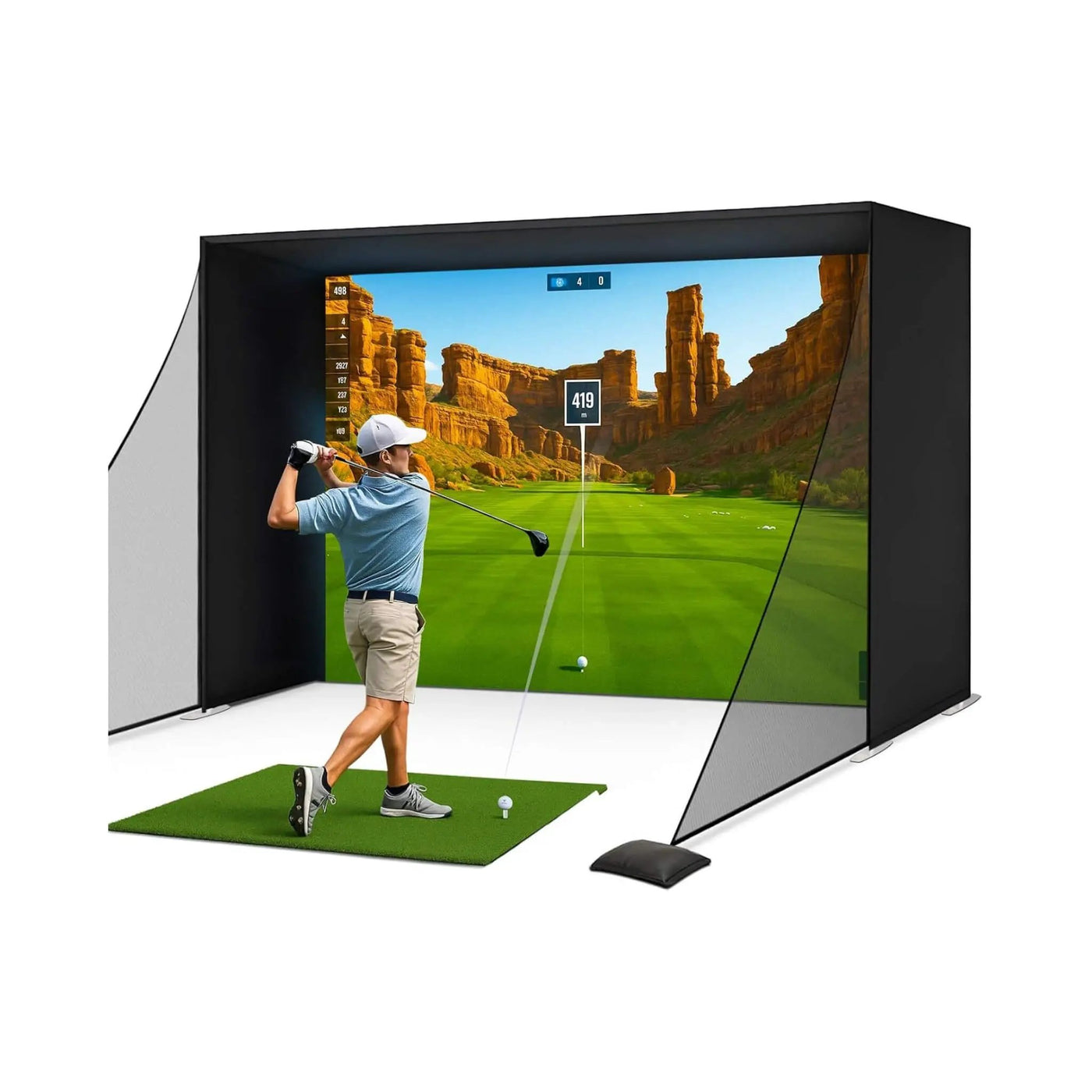 Large Premium Indoor Golf Simulator Enclosure Net With Frame And HD Screen Kit [ENCLOSURE ONLY] (SAK34172) by SAKSBY WHOLESALE