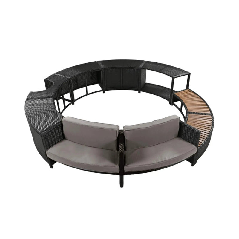 Alora Large Premium Surround Spa Patio Rattan Sofa Set With Storage Compartments And Cushions (SAK75629) by SAKSBY WHOLESALE
