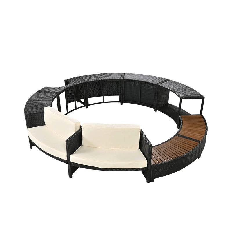 Alora Large Premium Surround Spa Patio Rattan Sofa Set With Storage Compartments And Cushions (SAK75629) by SAKSBY WHOLESALE
