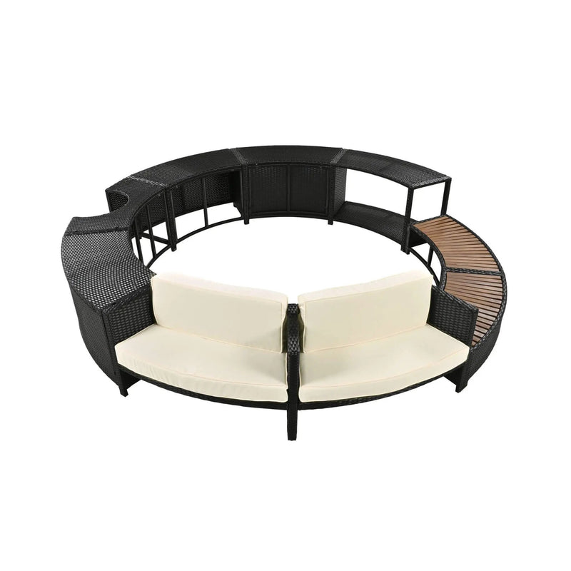 Alora Large Premium Surround Spa Patio Rattan Sofa Set With Storage Compartments And Cushions (SAK75629) by SAKSBY WHOLESALE