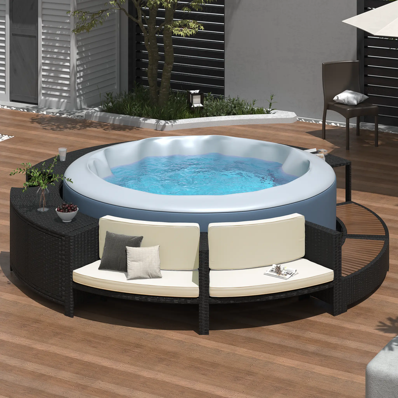 Alora Large Premium Surround Spa Patio Rattan Sofa Set With Storage Compartments And Cushions (SAK75629) by SAKSBY WHOLESALE