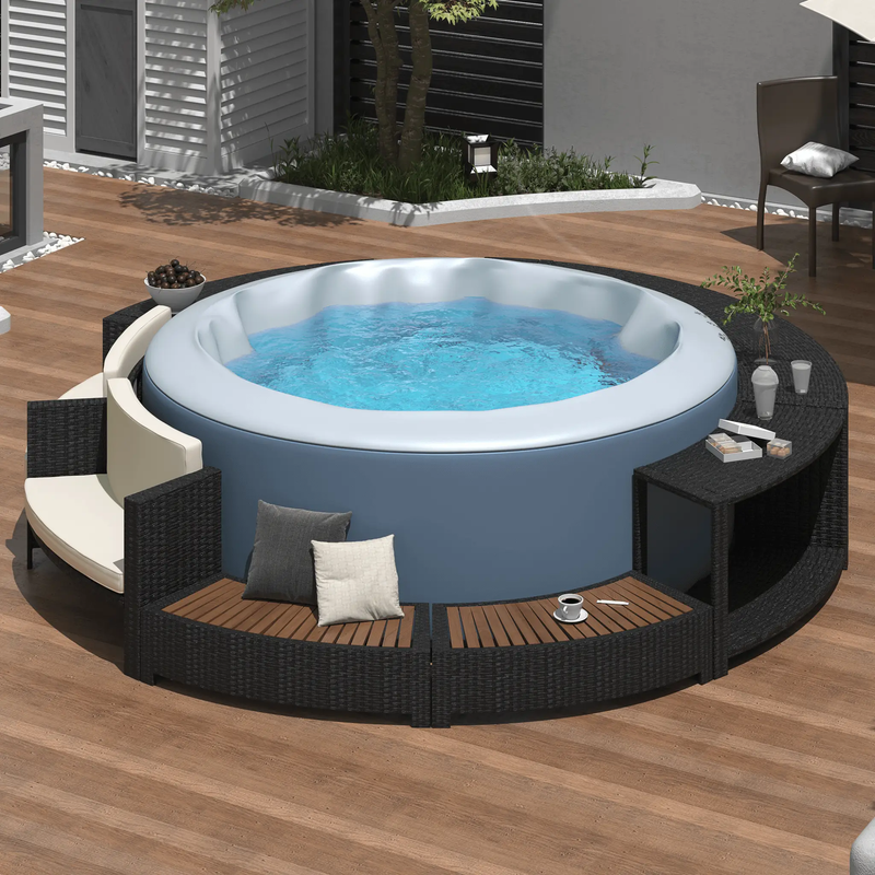 Alora Large Premium Surround Spa Patio Rattan Sofa Set With Storage Compartments And Cushions (SAK75629) by SAKSBY WHOLESALE