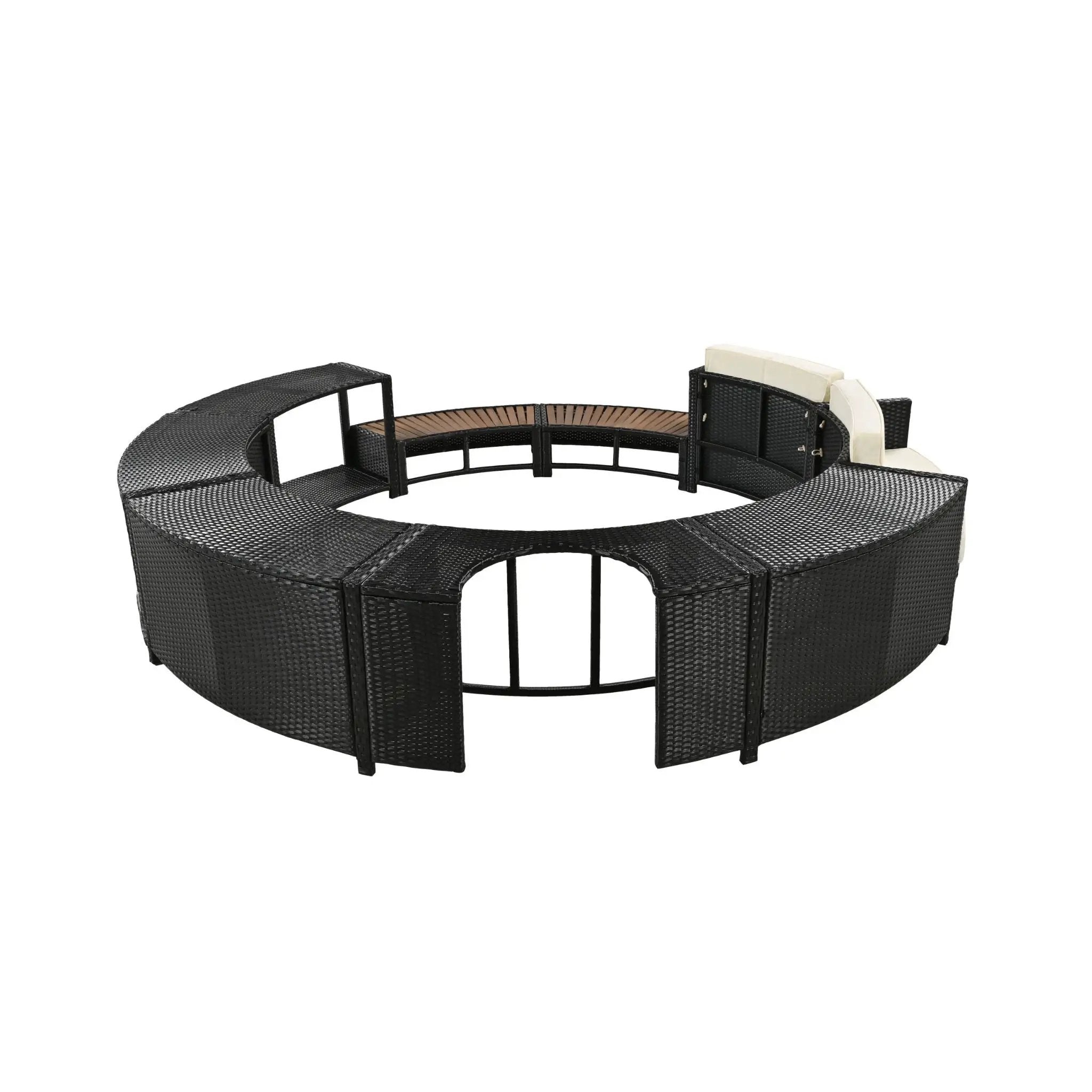 Alora Large Premium Surround Spa Patio Rattan Sofa Set With Storage Compartments And Cushions (SAK75629) by SAKSBY WHOLESALE