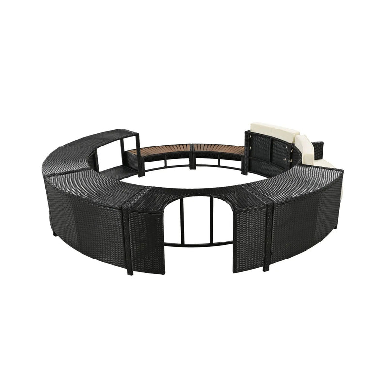 Alora Large Premium Surround Spa Patio Rattan Sofa Set With Storage Compartments And Cushions (SAK75629) by SAKSBY WHOLESALE