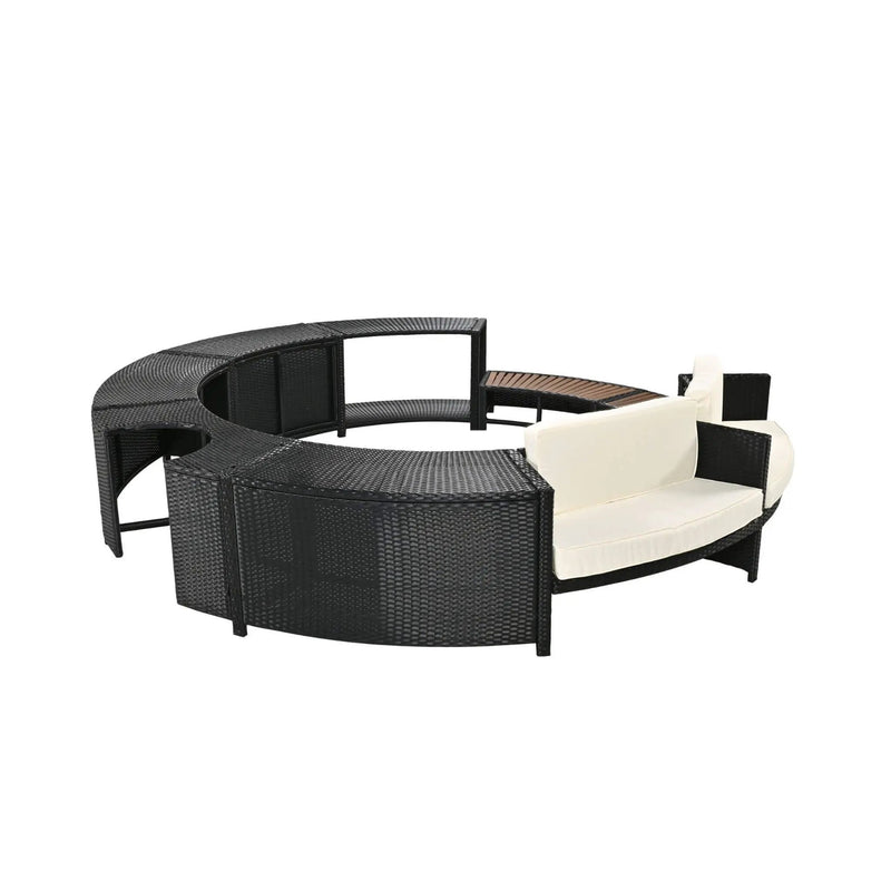 Alora Large Premium Surround Spa Patio Rattan Sofa Set With Storage Compartments And Cushions (SAK75629) by SAKSBY WHOLESALE